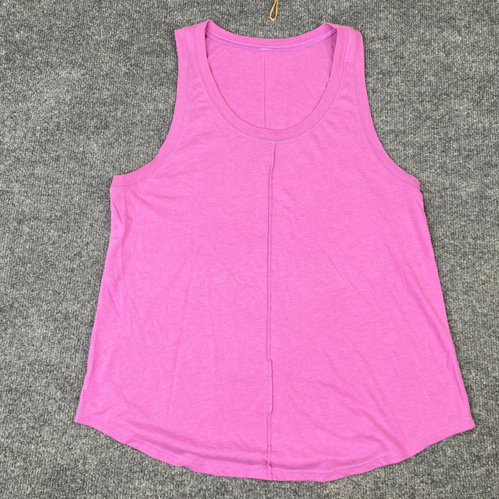 Alo Yoga Pink Racerback Tank Top Scoop Neck Center Seam Activewear Womens